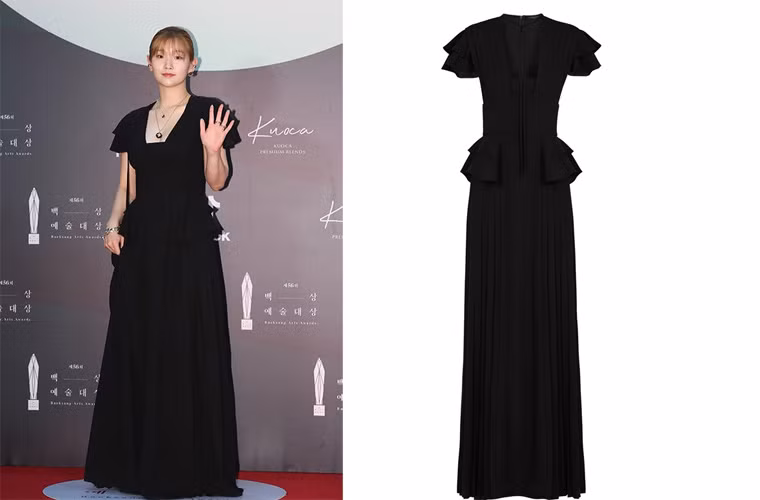 Nữ diễn viên trong Ký sinh trùng, Park So Dam mặc chiếc váy đen trong bộ sưu tập Louis Vuitton Fall 2019.