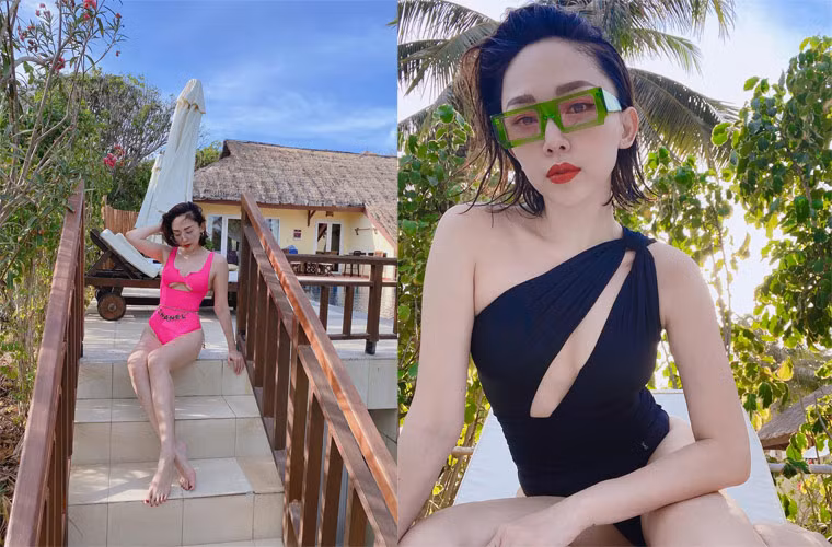 Nữ ca sĩ đặc biệt gây chú ý mỗi khi diện bikini đi tắm biển.