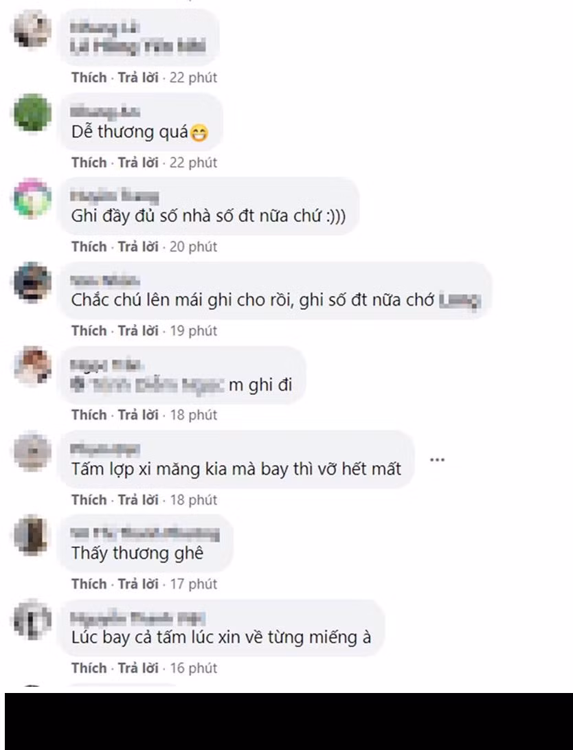 "Cầu mong miền Trung mạnh mẽ vượt qua tất cả. Mình thích những hình ảnh như thế này, dù có thiên tai vẫn luôn có sự lạc quan, hài hước", "Thấy thương ghê", "Mong mọi người chống chọi được qua cơn bão",...là bình luận của cư dân mạng.