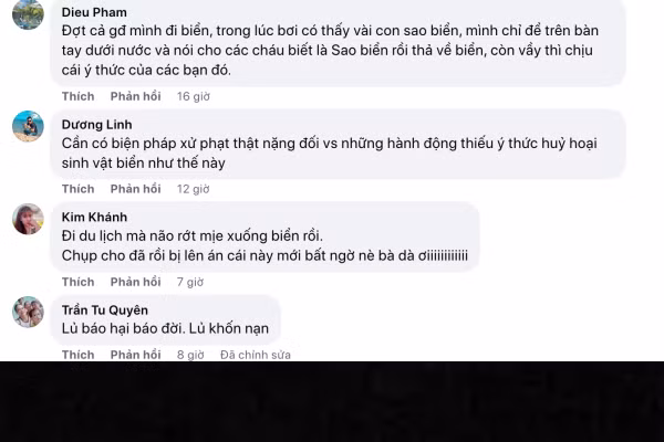 Được biết, loài sao biển cần thở để sống. Và chúng chỉ có thể thở dưới nước. Hầu hết loài sao biển chỉ có thể nín thở dưới 30 giây. Vậy nên khi chứng kiến những hình ảnh này nhiều người không khỏi phẫn nộ.