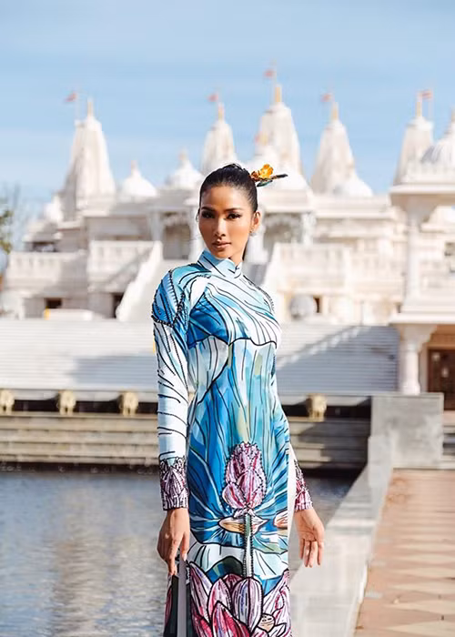 Hoàng Thùy đã tới sớm 2 ngày so với lịch trình thi đấu để có thời gian nghỉ ngơi.