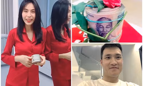 Dang gian tim nguoi, Thuy Tien suong ron khi chong tang cuc tien lay tu 