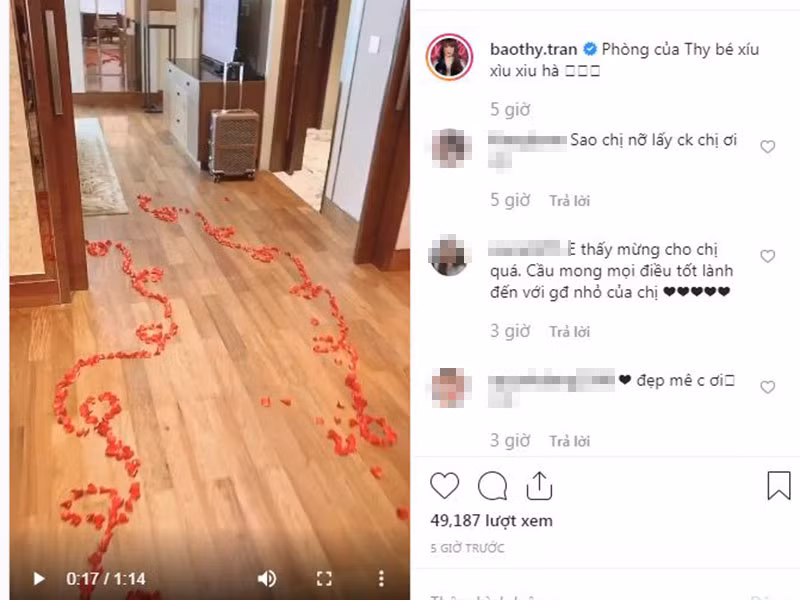 Trước giờ tổ chức đám cưới, Bảo Thy khoe căn phòng tân hôn.