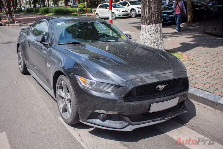 Các điểm khác biệt chính của Ford Mustang GT 5.0 là lưới tản nhiệt chia 3 khoang (khoang giữa rộng nhất với logo ngựa hoang), đèn pha thanh mảnh hơn, nắp capo góc cạnh.