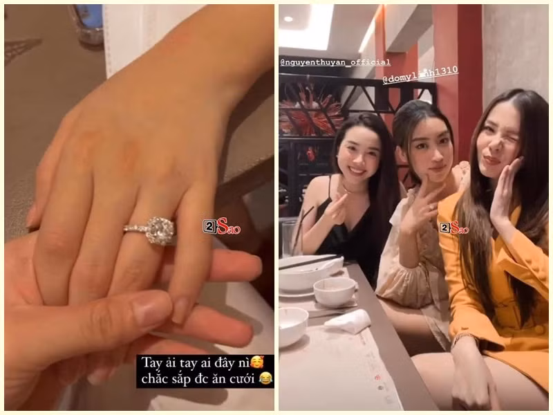 Mới đây, Mỹ Linh vướng tin đồn sắp kết hôn khi bị soi đeo nhẫn kim cương ở ngón áp út. Trước đồn đoán, người đẹp phủ nhận, cô cho biết đó chỉ là trang sức bình thường, không phải nhẫn cầu hôn. Ảnh: Vietnamnet