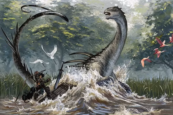 Họ điều động tổng cộng 14 chiếc thuyền để truy tìm con thủy quái. Họ đi vào buổi đêm và tất cả mọi người đều vô cùng hoảng sợ. Dưới nước đầy những sinh vật khổng lồ. May mắn thay, chúng không có ý định tấn công họ.