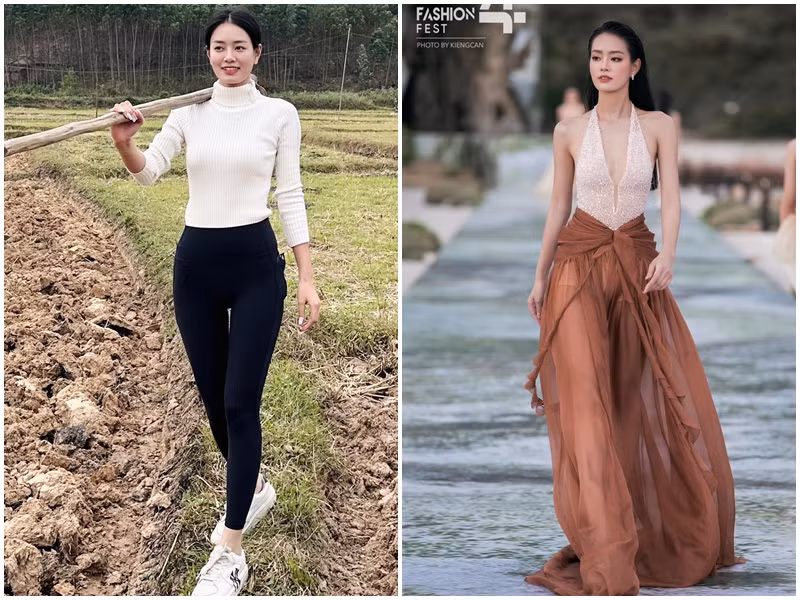 Bùi Khánh Linh cao 1m77, sở hữu số đo ba vòng 85-58-95 cm. Ở đời thường, khi mặc đơn giản, Top 5 Người đẹp biển vẫn gây ấn tượng. Ảnh: FBNV.
