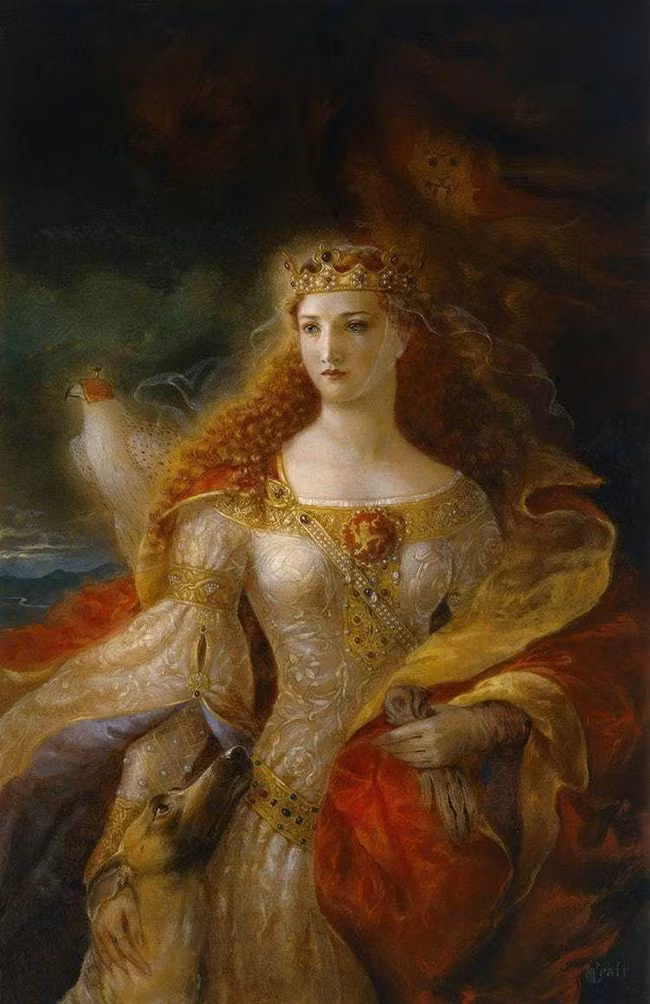 Eleanor (1122 - 1204) là con gái đầu tiên của ngài William X, công tước xứ Aquitaine và bà Aleanor de Chatellerault. Eleanor thông thạo triết học, văn học và biết nhiều thứ tiếng. Nhiều sử gia còn bình chọn bà là người phụ nữ đẹp nhất châu Âu thời kỳ này.