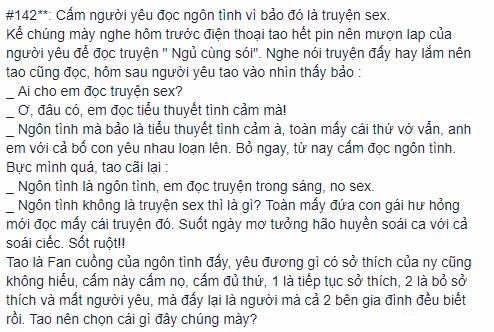 Co nang chia tay ban trai vi cam doc truyen ngon tinh