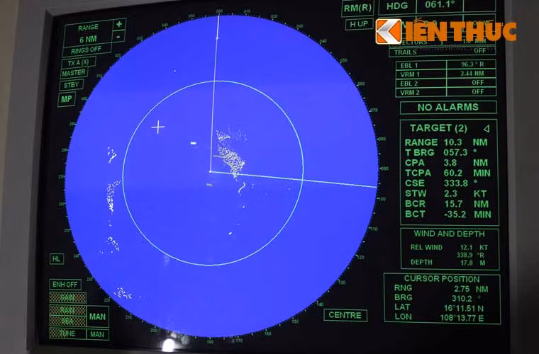 Giao diện màn hình radar này sẽ không bỏ sót bất cứ phương tiện nào trong quá trình hành trình trên biển.