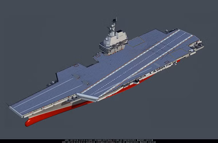 Tàu sân bay Type 002 dự kiến sẽ được hạ thủy vào năm 2020 và được Hải quân Trung Quốc đưa vào hoạt động vào năm 2023. Ảnh: Twitter. Mời độc giả xem thêm video: Trung Quốc hạ thủy tàu sân bay tự đóng đầu tiên hồi năm 2017 (Nguồn: VTC14)
