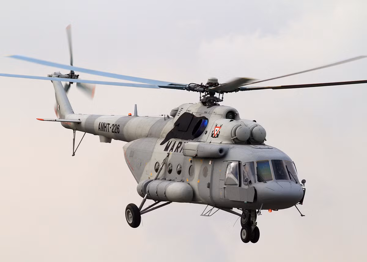 Trực thăng Mil-17-V5 được trang bị động cơ tuốc bin trục Klimov VK-2500 mới. Ảnh: Sputnik.