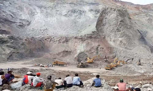 Vụ sập hầm mỏ hồi tháng Năm vừa qua tại thị trấn Hpakant, bang Kachin của Myanmar. (Nguồn: AP)