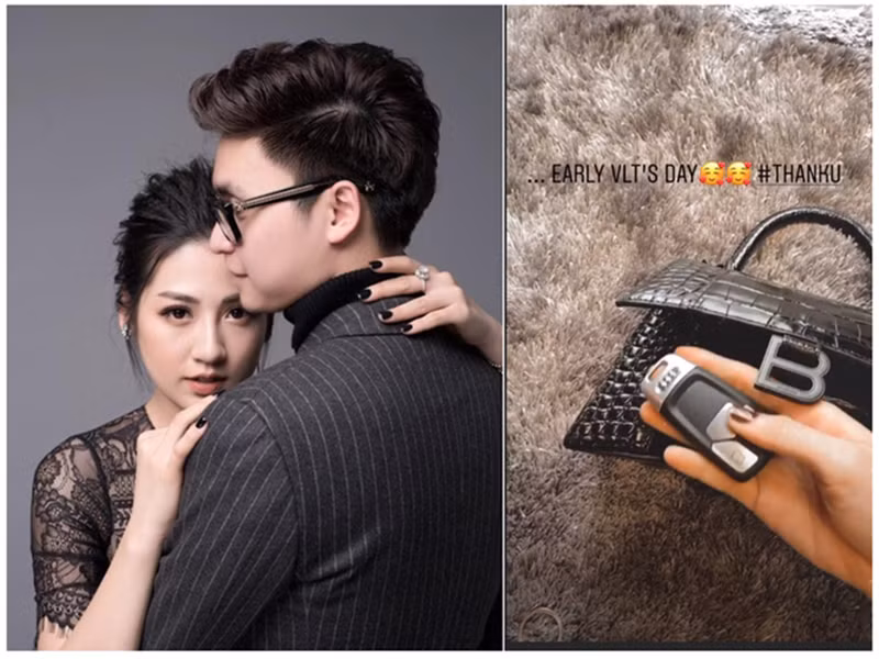 Quà Valentine 2020 của Á hậu Tú Anh từ ông xã là túi hiệu và xe hơi. Ảnh: Báo Giao thông