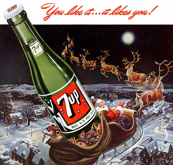 Nước giải khát 7up theo ông gia Noel đi khắp nơi...
