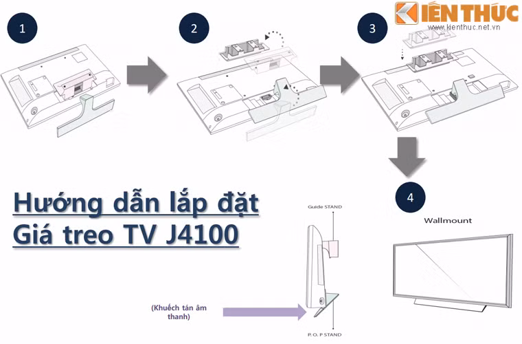 4 bước đơn giản để "biến hình" chân đế để bàn thành giá treo tường TV của J4100