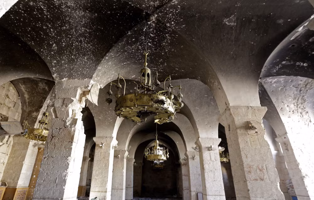 Bên trong Nhà thờ Hồi giáo Umayyad hôm 22/1.