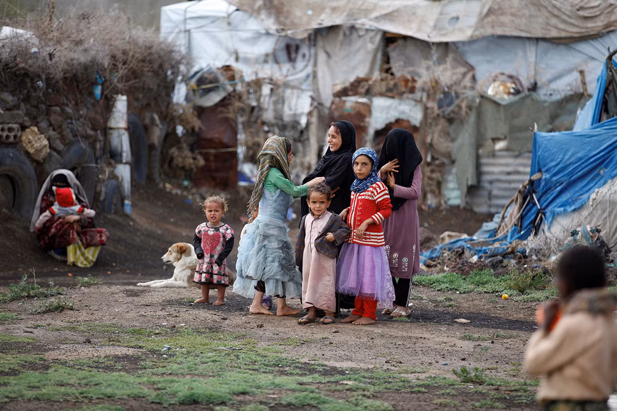 Khu trại tị nạn gần thủ đô Sanaa, Yemen, ngày 15/8.