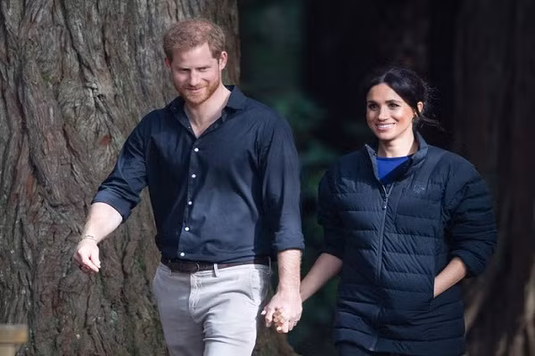Khi đi bộ trong rừng Whakarewarewa cùng Hoàng tử Harry trong chuyến thăm New Zealand hồi năm 2018, nữ Công tước xứ Sussex mặc chiếc áo phao đơn giản.