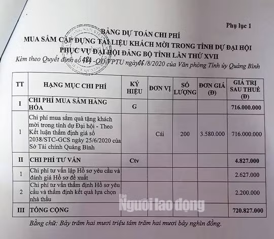Quang Binh chi 2,2 ti mua “cap dung tai lieu cho DB va khach moi”