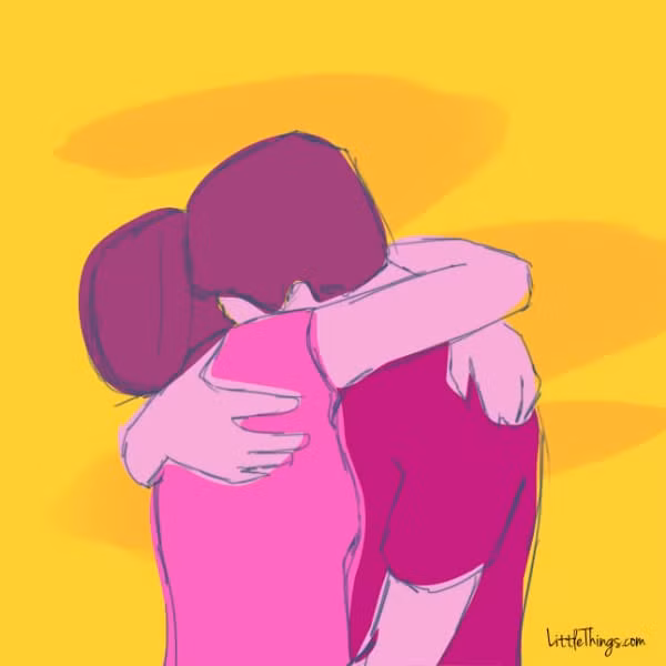  6. Ôm ghì qua cổ bạn Trong cái ôm này, cả hai người hòa chặt cơ thể vào nhau, thể hiện sự gắn kết sâu sắc và không muốn rời xa nhau. Chàng lo sợ rằng bạn có thể rời khỏi vòng tay chàng nên càng muốn kéo chặt bạn về phía mình. Chàng muốn được ở bên họ nhiều hơn nữa dù hai người vẫn đang ở bên nhau.