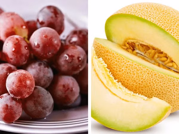 Nho đỏ + Dưa lưới: Món salad hoa quả dưa lưới và nho đỏ sẽ đốt cháy chất béo và giúp bạn giảm cân hiệu quả hơn.