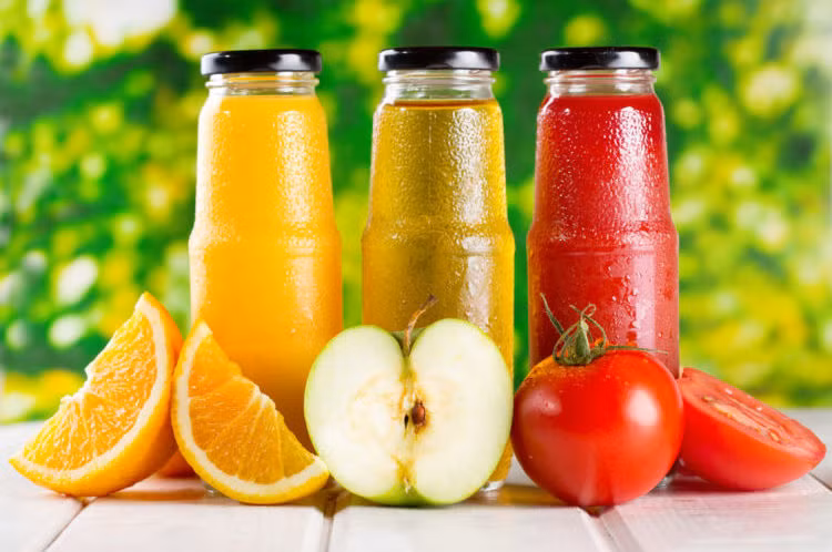Uống nước ép đóng hộp: Nhiều người có thói quen uống nước trái cây đóng hộp, như nước cam hoặc nước ổi, đặc biệt là vào buổi sáng, cùng với bữa sáng. Hầu hết các loại nước ép đóng hộp chứa lượng đường và chất bảo quản cao, điều này khiến bạn không thể giảm mỡ bụng. Ảnh: Internet.