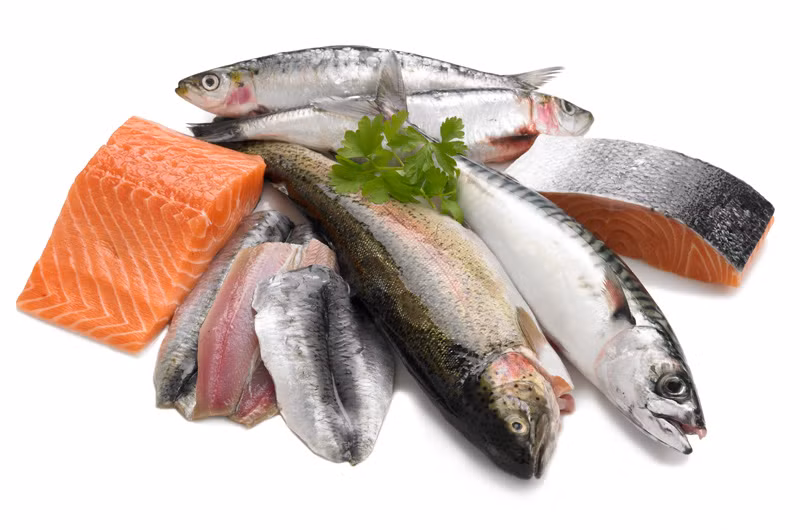 Các loại cá nước lạnh như cá hồi, cá thu...giàu axit béo omega 3. Đây là những loại chất béo lành mạnh tốt nhất cho tim và hệ thống tuần hoàn máu. Chúng ta nên ăn cá ít nhất 2-3 lần một tuần.