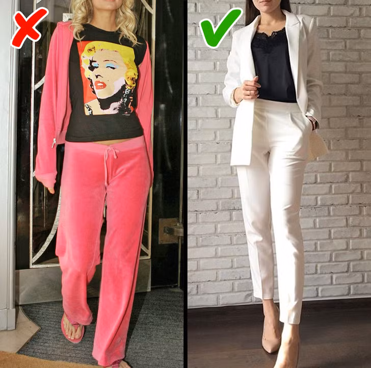 Bộ đồ nỉ: Đầu năm 2000, tracksuit - bộ đồ làm bằng chất liệu nỉ/nhung với áo và quần cùng màu này từng được coi là biểu tượng của sự sành điệu. Tuy nhiên, giờ chúng đã trở thành thời trang lỗi mốt và rẻ tiền.