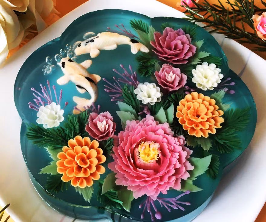 Chỉ mới học làm bánh thạch 3D cách đây 2 năm nhưng cô đã nhanh chóng bị nó cuốn hút và mê hoặc.