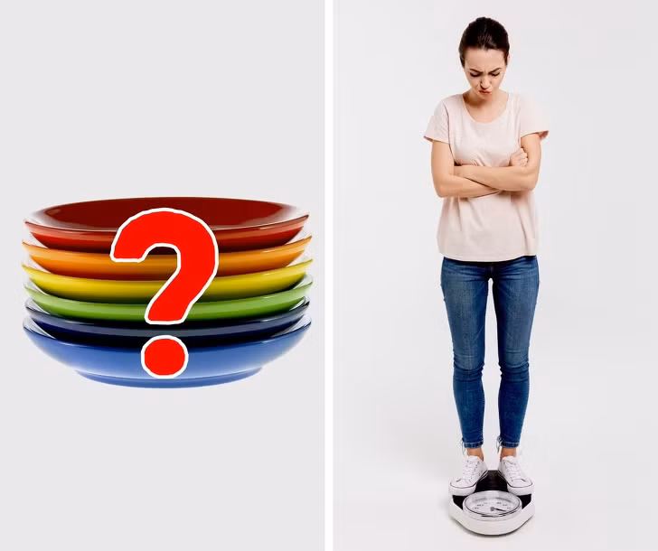 Chọn màu đĩa phù hợp: Nghiên cứu tương tự cũng cho thấy màu sắc đĩa đựng thức ăn cũng đóng một vai trò lớn. Để giảm cân, bạn cần phải chọn những màu đĩa tương phản với thức ăn của bạn nhiều nhất.