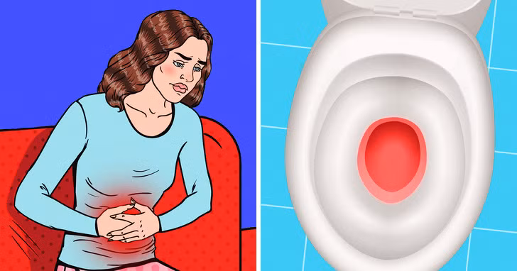 Đau bụng và đi tiểu ra máu: Tán huyết nội mạch một tình trạng do thiếu sắt, là nơi các tế bào máu đỏ bị phá vỡ và giải phóng ra ngoài thông qua nước tiểu. Ảnh: BS.