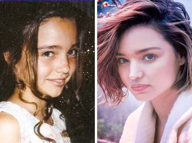 Người mẫu hàng đầu của Úc Miranda Kerr có nụ cười quyến rũ và đôi mắt biểu cảm từ thời thơ ấu.