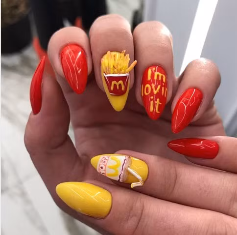 Fan của nhà hàng ăn nhanh McDonald sẽ thích mẫu móng này.