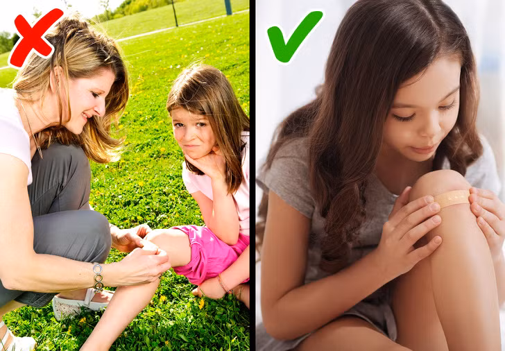 Kỹ năng sơ cứu cơ bản sẽ giúp trẻ có thể tự sơ cứu khi bị thương và không có ai khác giúp đỡ. Bố mẹ nên dạy trẻ cách cầm máu, sơ cứu vết bỏng và vết ong đốt.