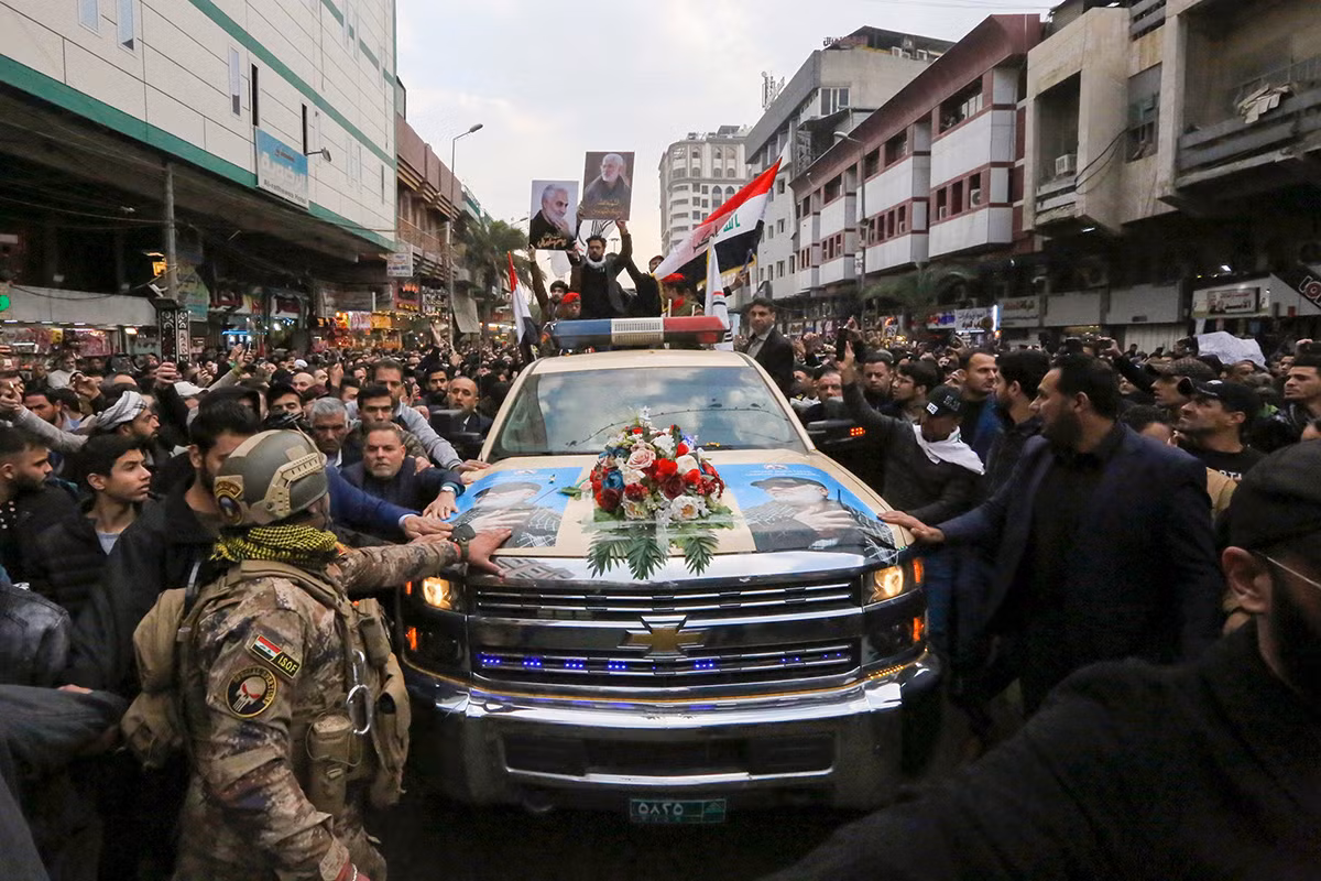 Trước đó, tang lễ của tướng Iran Qasem Soleimani đã được tổ chức tại Baghdad (Iraq), nơi ông đã thiệt mạng trong một cuộc không kích của Mỹ, hôm 4/1.