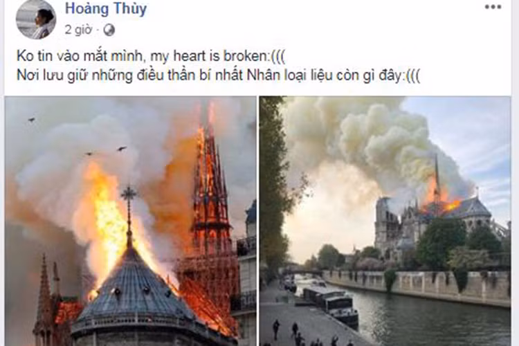 Hoàng Thùy bàng hoàng trước thông tin về vụ cháy.