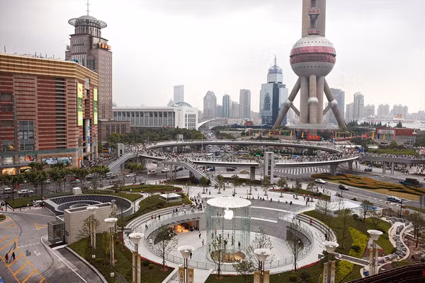 Apple Pudong: Phố Đông, Thượng Hải, Trung Quốc.