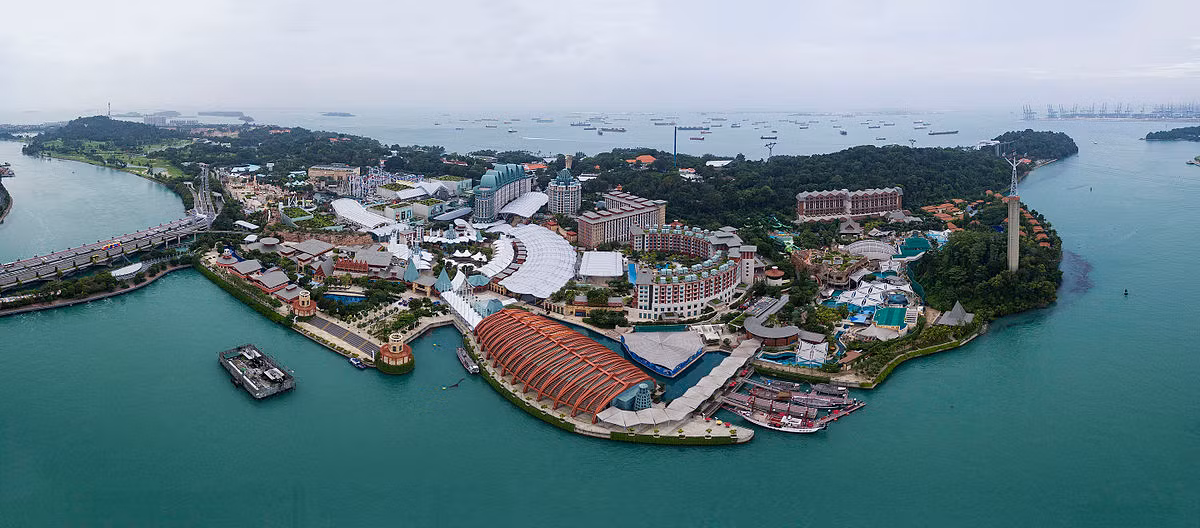 Toàn cảnh Sentosa nhìn từ trên không. Ảnh: Wikipedia