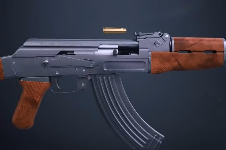 Đồ họa một khẩu súng tiểu liên AK-47 (phương Tây gọi là súng trường tấn công AK-47), do người Nga phát minh. Đồ họa một khẩu súng tiểu liên AK-47 (phương Tây gọi là súng trường tấn công AK-47), do người Nga phát minh.