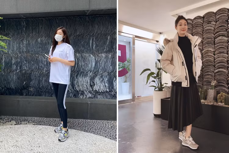 Trái ngược với hình ảnh sang trọng mỗi khi dự sự kiện, Kim Yuna có phong cách đời thường giản dị. Qua những hình ảnh khi tập luyện, người hâm mộ có dịp chứng kiến khoảnh khắc Kim Yuna ăn diện đơn giản với quần legging, áo khoác dáng rộng.