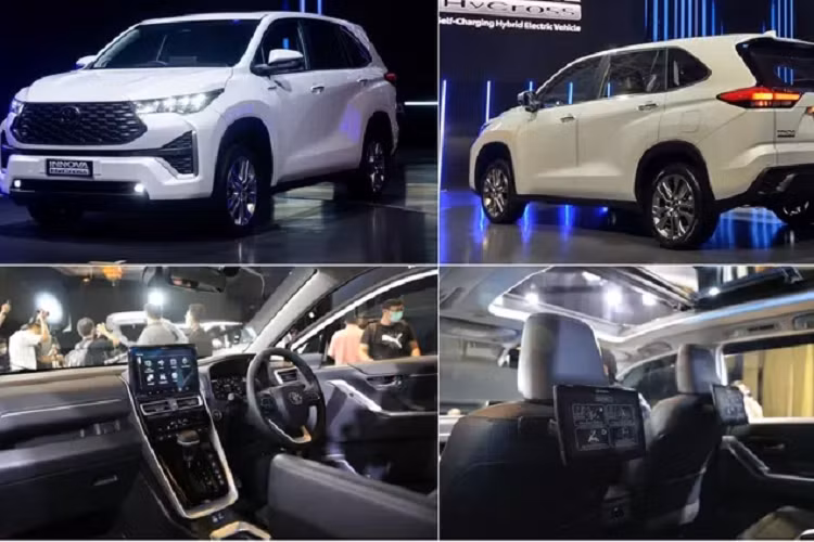 Nhìn thực tế, mẫu xe MPV Toyota Innova 2023 có thiết kế nghiêng theo phong cách SUV so với trước đây. Đầu xe phía trước bề thế hơn với lưới tản nhiệt lục giác và mở rộng về hai bên.