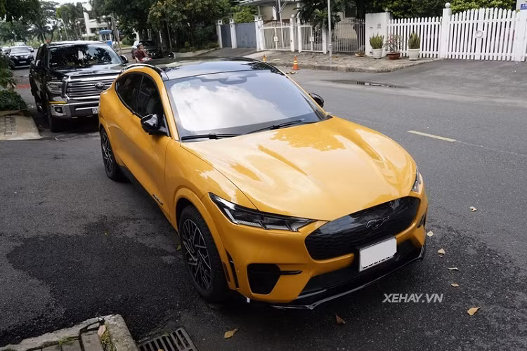 Phần đầu xe không có lưới tản nhiệt mà thay vào đó là tấm ốp nhựa liền khối được thiết kế 3D như rãnh lưới tổ ong. Điểm nhấn đáng chú ý trên “khuôn mặt” của chiếc SUV điện là hệ thống đèn pha LED sắc sảo, cá tính. Cản va trước tạo hình hầm hố và được bổ sung thêm cánh lướt gió, trong khi hốc gió bên hông được tích hợp thanh chia gió nằm ngang.