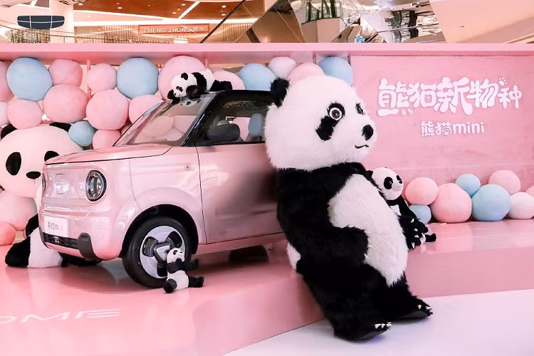 Ra mắt trong một trung tâm thương mại tại thành phố Hàng Châu, tỉnh Chiết Giang, Trung Quốc, Geely Panda Mini EV sở hữu kích thước khá nhỏ, bao gồm chiều dài 3.065 mm, chiều rộng 1.522 mm, chiều cao 1.600 mm và chiều dài cơ sở 2.015 mm. Tương tự Wuling Hongguang Mini EV, Geely Panda Mini EV cũng được thiết kế theo phong cách kei car của Nhật Bản nên có chiều cao khá nổi bật.