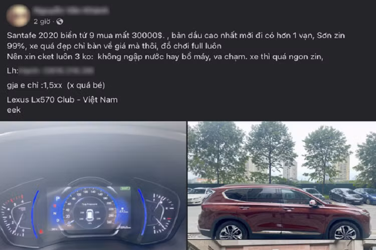 Điểm đặc biệt nhất của chiếc xe Hyundai SantaFe đã qua sử dụng lại không chỉ nằm ở biển kiểm soát mà còn ở một khía cạnh khác, cũng liên quan đến những con số. Đó là giá “mua” biển tứ quý 9 này được chia sẻ là hết 30.000 USD (gần 700 triệu đồng). Không rõ đây có phải giá “mua lại biển” từ chủ trước đó hay không vì việc đăng ký biển số được thực hiện minh bạch thông qua hình thức bấm số.