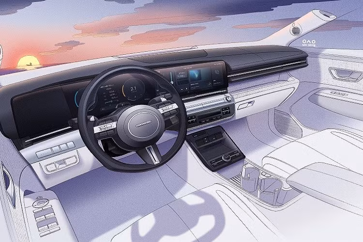 Ngoài ra, Hyundai Kona N Line 2024 còn dùng vành hợp kim với đường kính 19 inch riêng, cánh gió mui chia làm 2, ốp gương chiếu hậu và nóc sơn màu đen tùy chọn. Nhờ chiều dài cơ sở lớn hơn nên nội thất của Hyundai Kona 2024 cũng rộng rãi hơn.