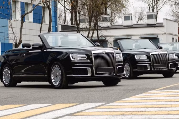 Bên trong Aurus Senat Convertible là không gian nội thất gần như được bê nguyên từ phiên bản sedan sang. Tuy nhiên, vì Aurus Senat Convertible là xe diễu hành nên đã được thay đổi nhẹ trong nội thất. Cụ thể, ghế phụ lái phía trước đã bị tháo bỏ và bổ sung tay nắm chắc chắn để các quan chức có thể đứng vững trong xe khi diễu hành.