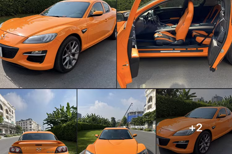 Nắp ca pô của chiếc xe Mazda RX-8 tại Việt Nam này được thiết kế vươn dài ra phía trước, triệt tiêu lực cản gió, đồng thời giúp dáng xe thanh thoát, thể thao hơn.