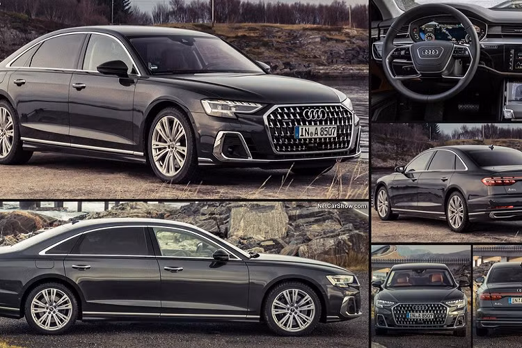 Về thiết kế, mẫu xe sedan Audi A8L 2022 được làm mới “nhẹ” phần “ngoại hình” với lưới tản nhiệt Singleframe được thiết kế lại rộng và nổi bật hơn, trong khi hốc đèn sương mù tái thiết kế theo hướng sang trọng. 