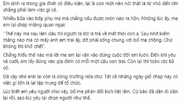 Nha chong 1 nam 10 dam gio, con dau ngoi im van duoc khen dam